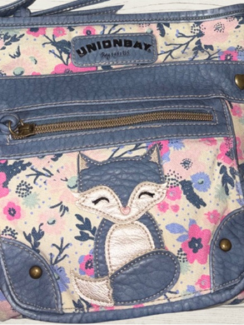 UNIONBAY Woodland Fox Crossbody Bag Floral NWT Cottagecore Fairycore Purse Blue
